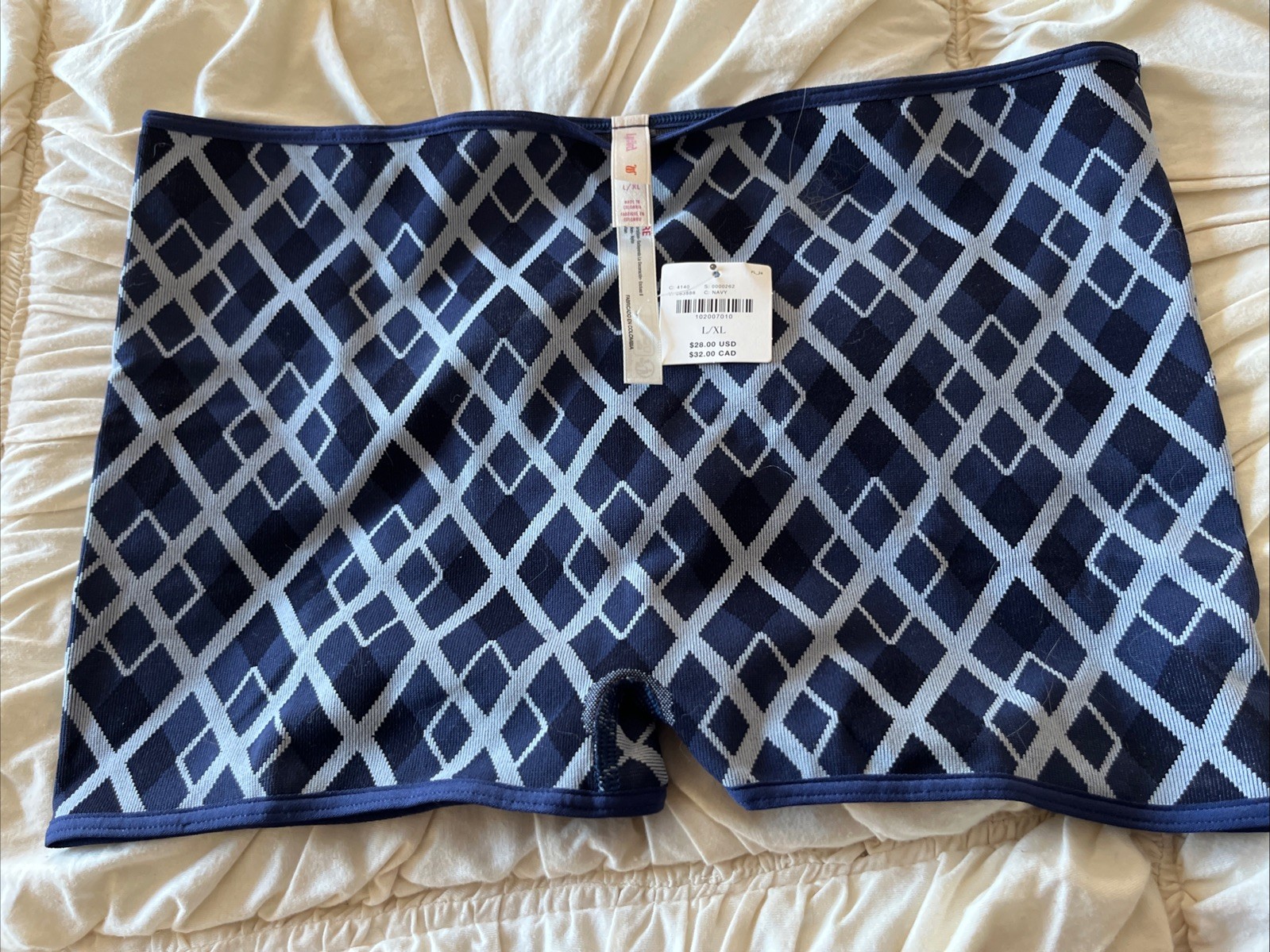 ANTHROPOLOGIE LYREBIRD SEAMLESS BOY SHORTS L/XL-BEACON BLUE-NWT!