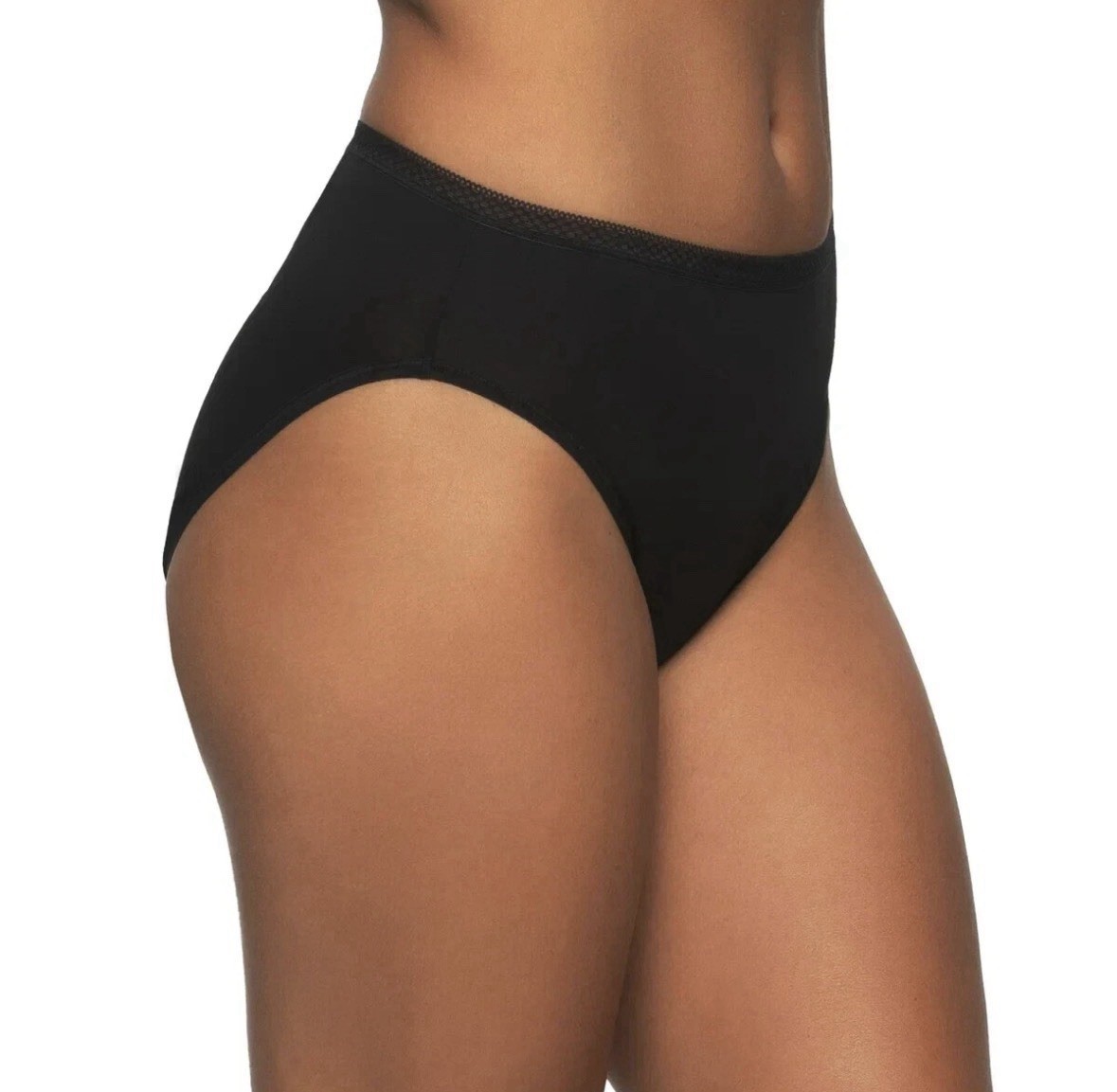 Felina Women’s 6-Pack Pima Cotton Hi-Cut with Lace Trim Panties, Multicolor, L