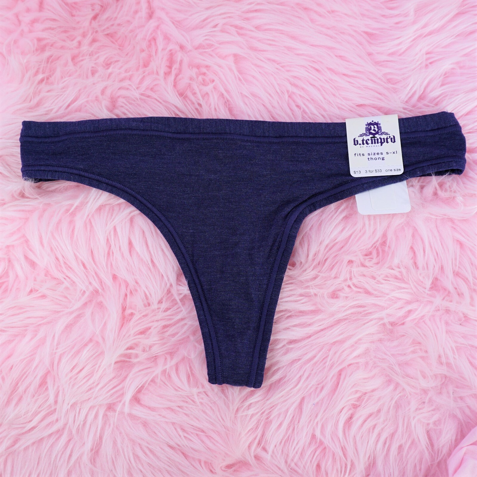 super SOFT b.tempt’d Thong stretch lightweight Pink Blue NWT One Size fits S-XL