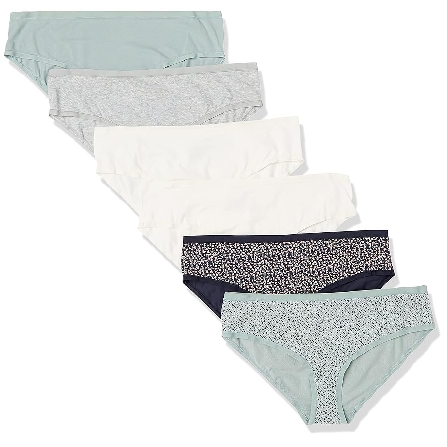 Amazon Essentials 5X Plus Size Six Pack Neutral Cotton Hipster Panties NEW
