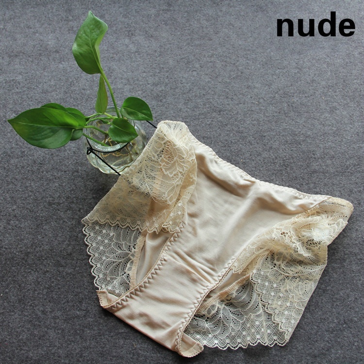 2 Pair Womens 100 Pure Silk Briefs Knit Panties Lace Underwear Knickers Lingerie