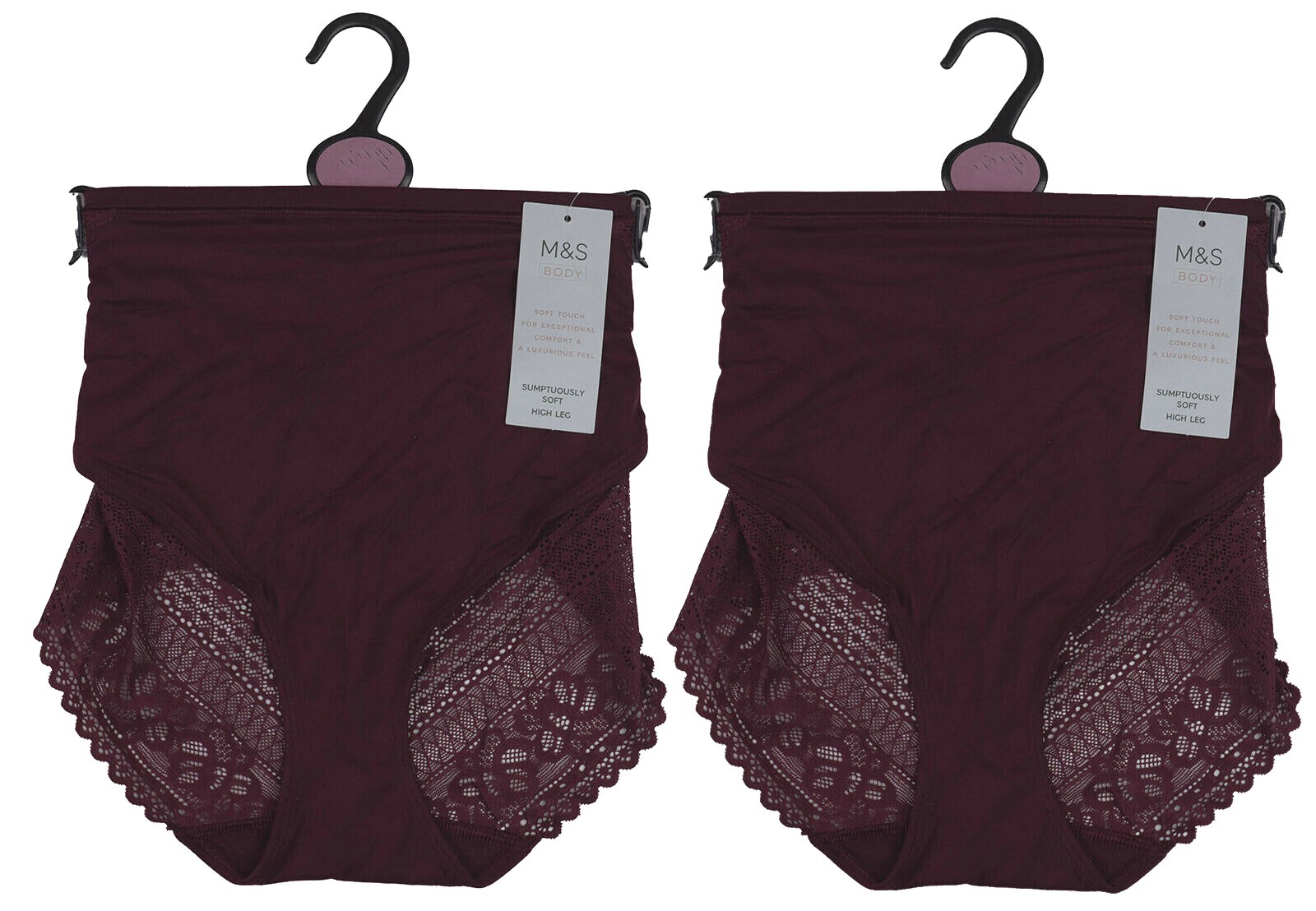M&S High Leg Knickers Womens Size 6 x2 zz