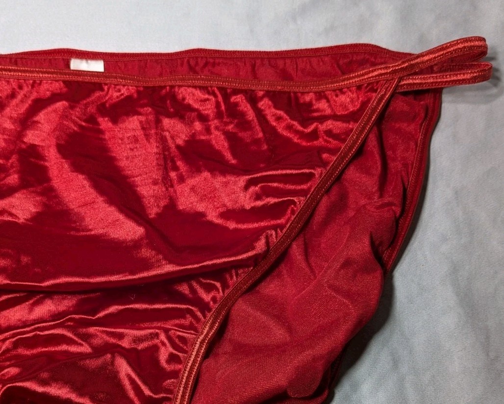 Vintage Y2K Cacique Second Skin Satin String Bikini Panties Plus Size 14/16