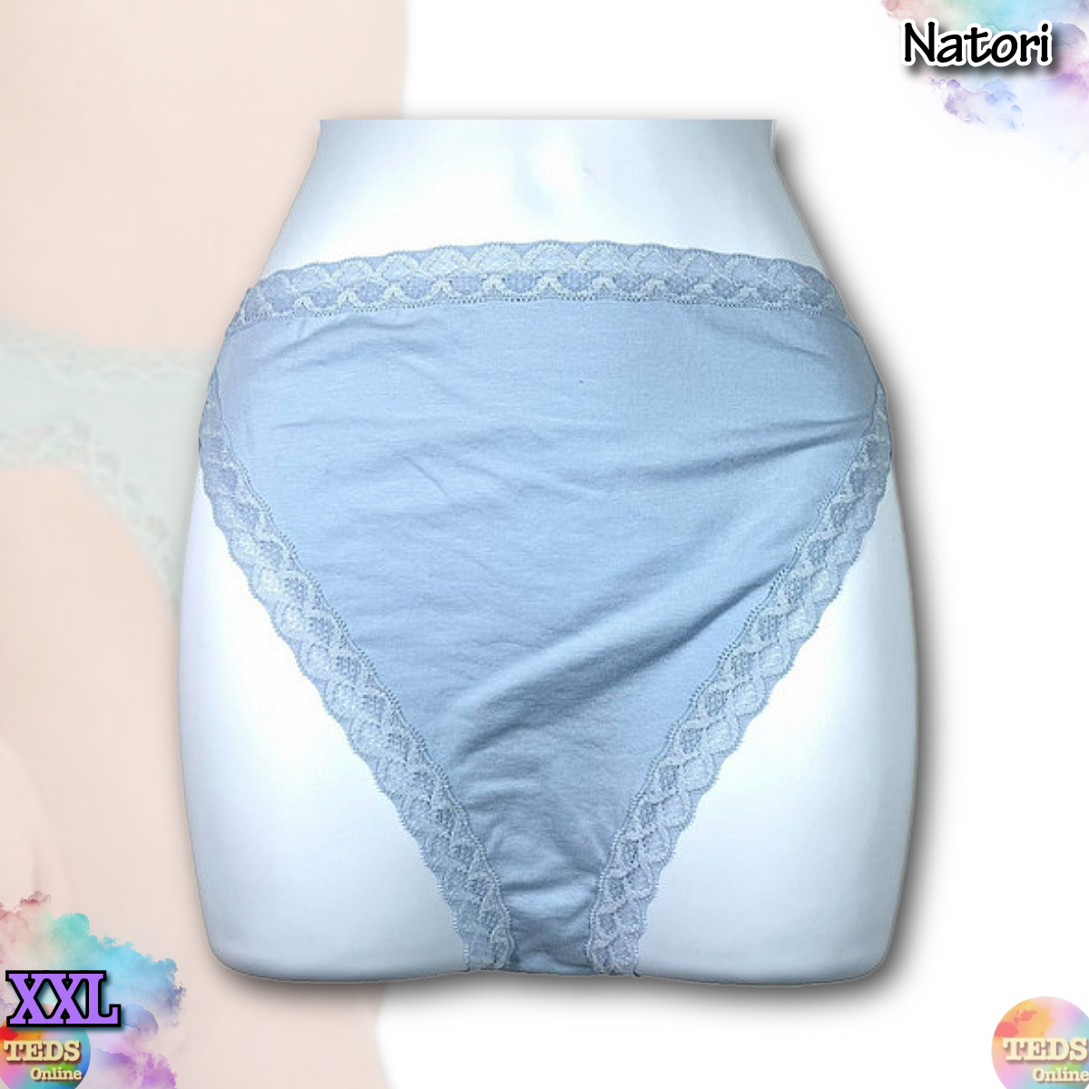 NWOT Natori Women’s XXL Bliss Lace-Trim Cotton French-Cut Brief Underwear 152058
