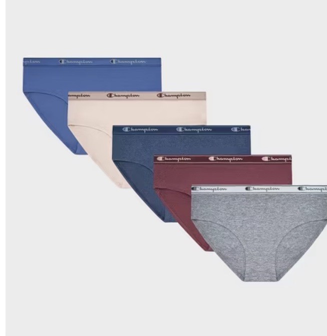 Champion Women’s 5pk Cotton Stretch Iconic Essentials Hipster Underwear – M