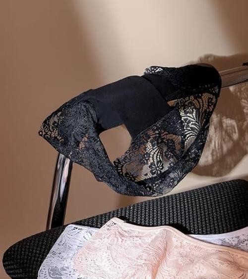 Sexy Lace Underwear for Women – High X-Large 3 Pack, Black,white,skin Color