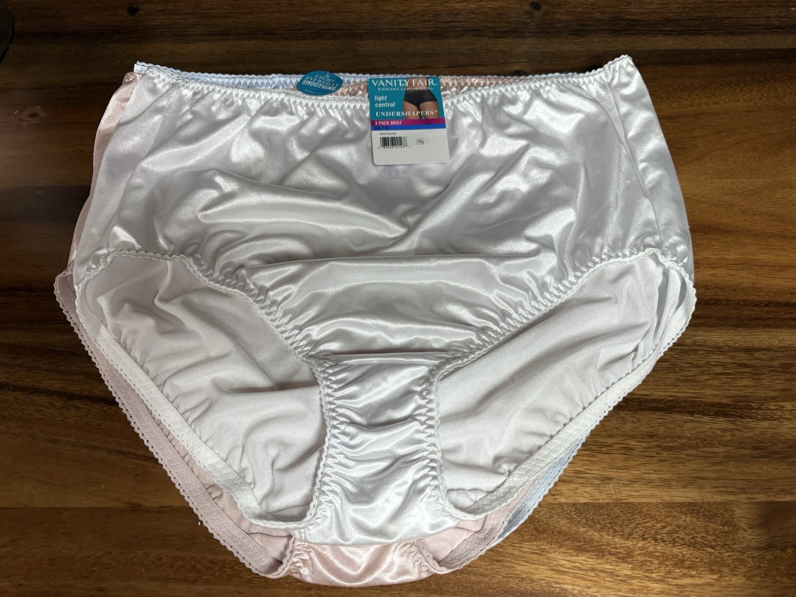 Vanity Fair 3-Pk UNDERSHAPERS light control Panties Nylon 5X/12 Blue White Pink