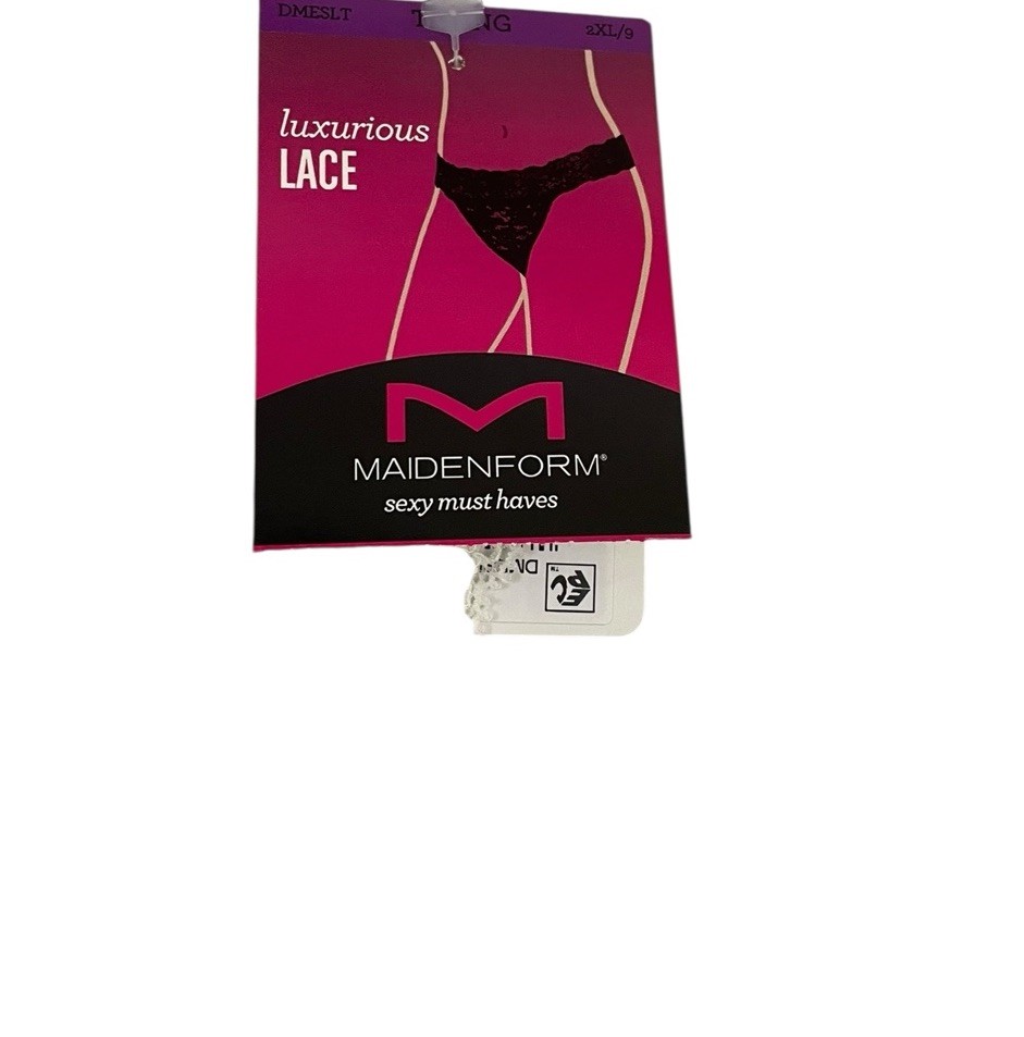 Maidenform Cream Lace Thong With Polka Dots Size 2XL/9 – 86% Nylon & 14% Spandex