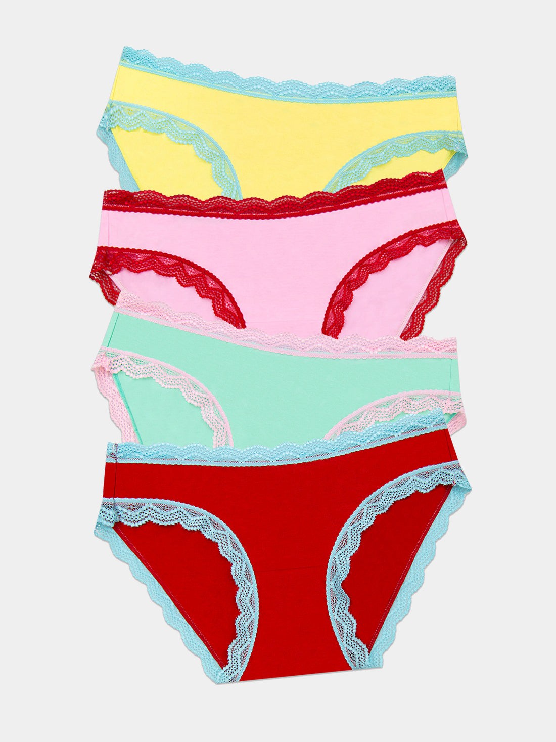 Stripe and Stare Bon-Bon Brights Sustainable Original Knickers 4 Pack Gift Boxed