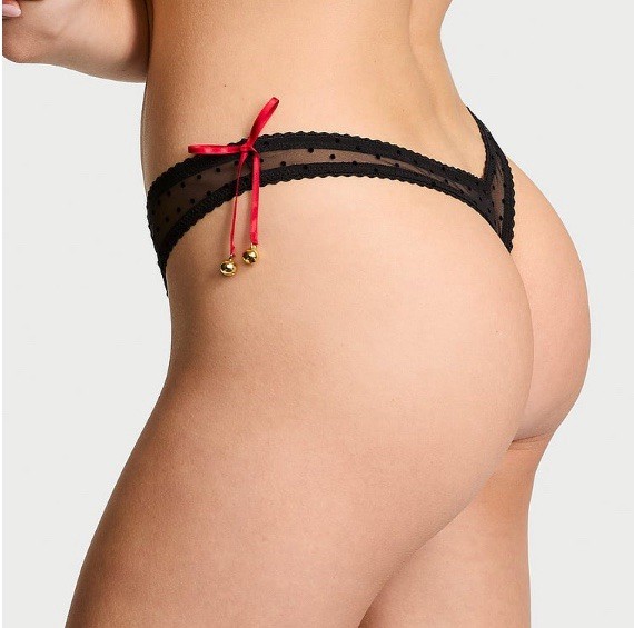 New Victoria’s Secret Medium M Very Sexy Jingle Bells Thong Panty Christmas