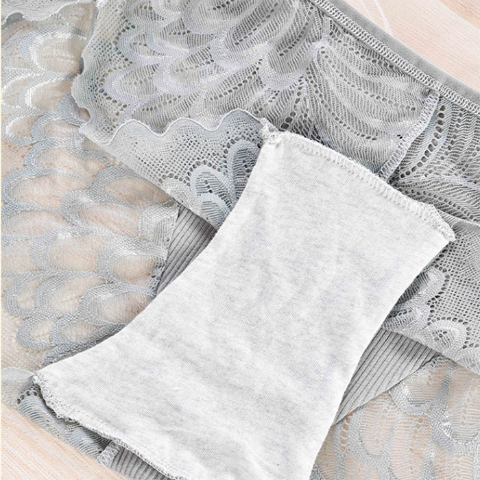 4 Pack Lot Plus Size Sexy Womens Panties Briefs Underwear Lace Sheer Lingeries