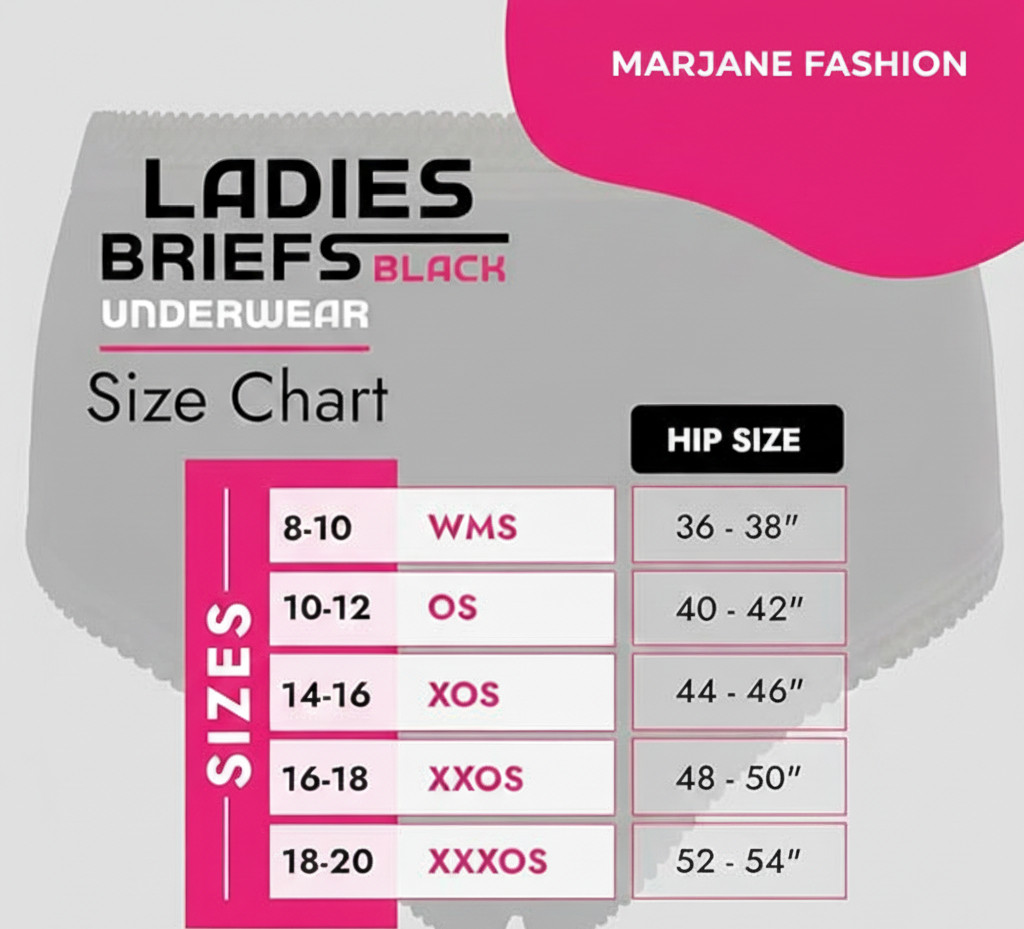 6 Pack Ladies Briefs Maxi, 100% Cotton Full Comfort Fit Underwear, Size 10-24 UK