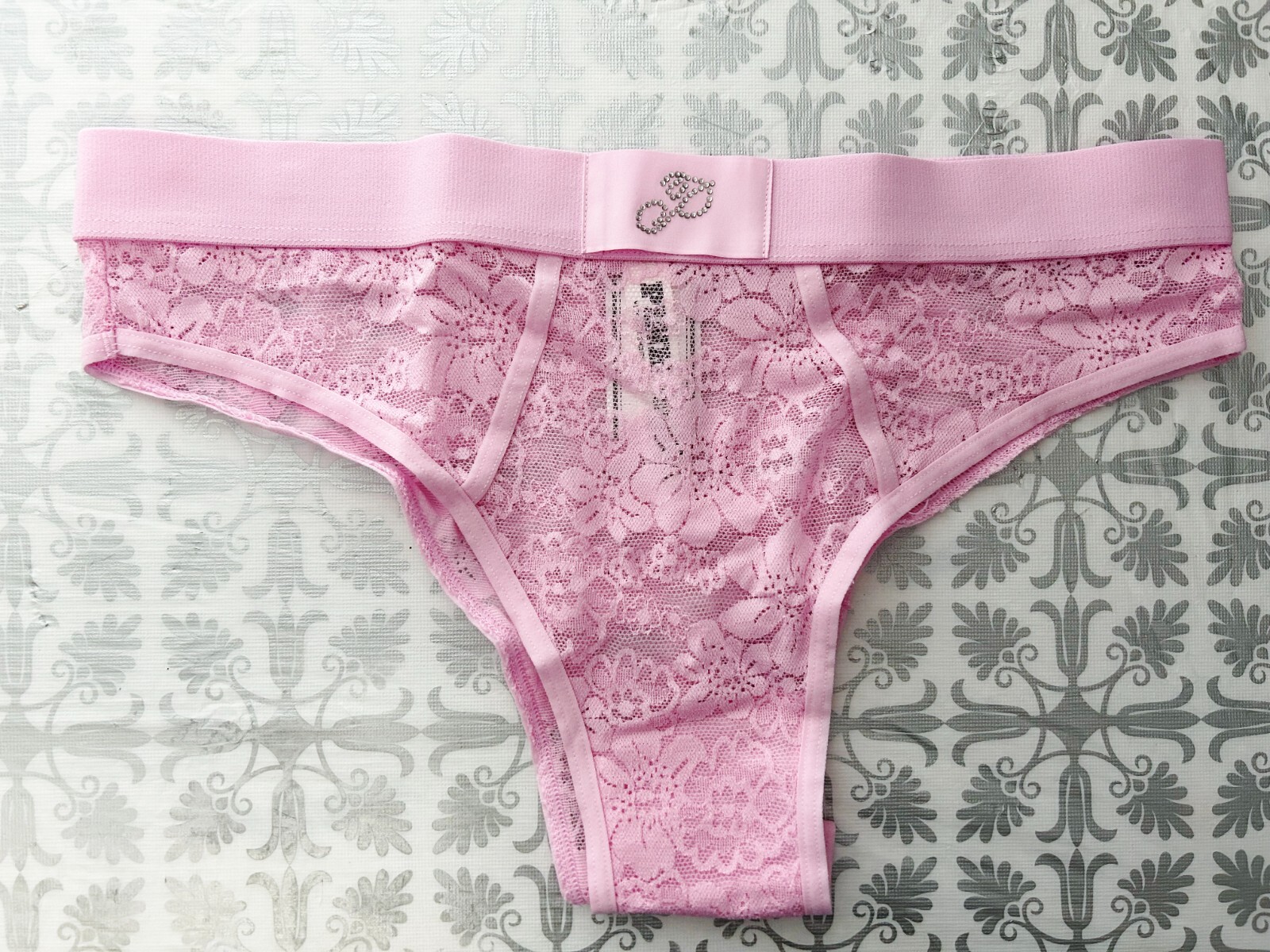 Nwt PINK Wink Victorias Secret Logo Hi Cut Bling Brazilian Panty S Pink Bubble