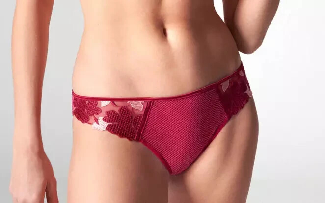 NWOT SIMONE PERELE DAHLIA BRIEF PANTY 12V720 RASPBERRY SIZE 2/ SMALL