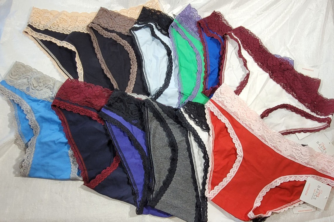 Sexy Basics 24/7 Anywear Women’s 12-Pack Lace Trim Panties – Size Small