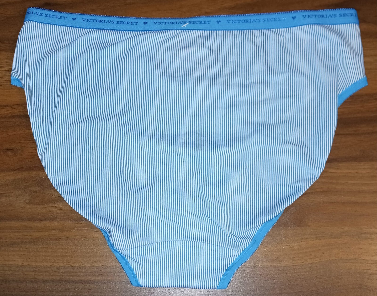 Size Large High-Leg Brief Victoria’s Secret Signature Waistband Blue Striped New