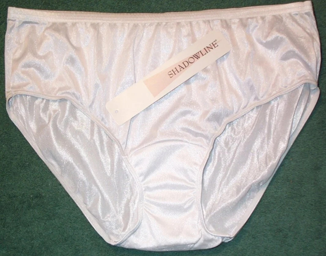 3 Pair Size 9 White ShadowLine Hidden Elastic Waist & Leg Hipster Panty