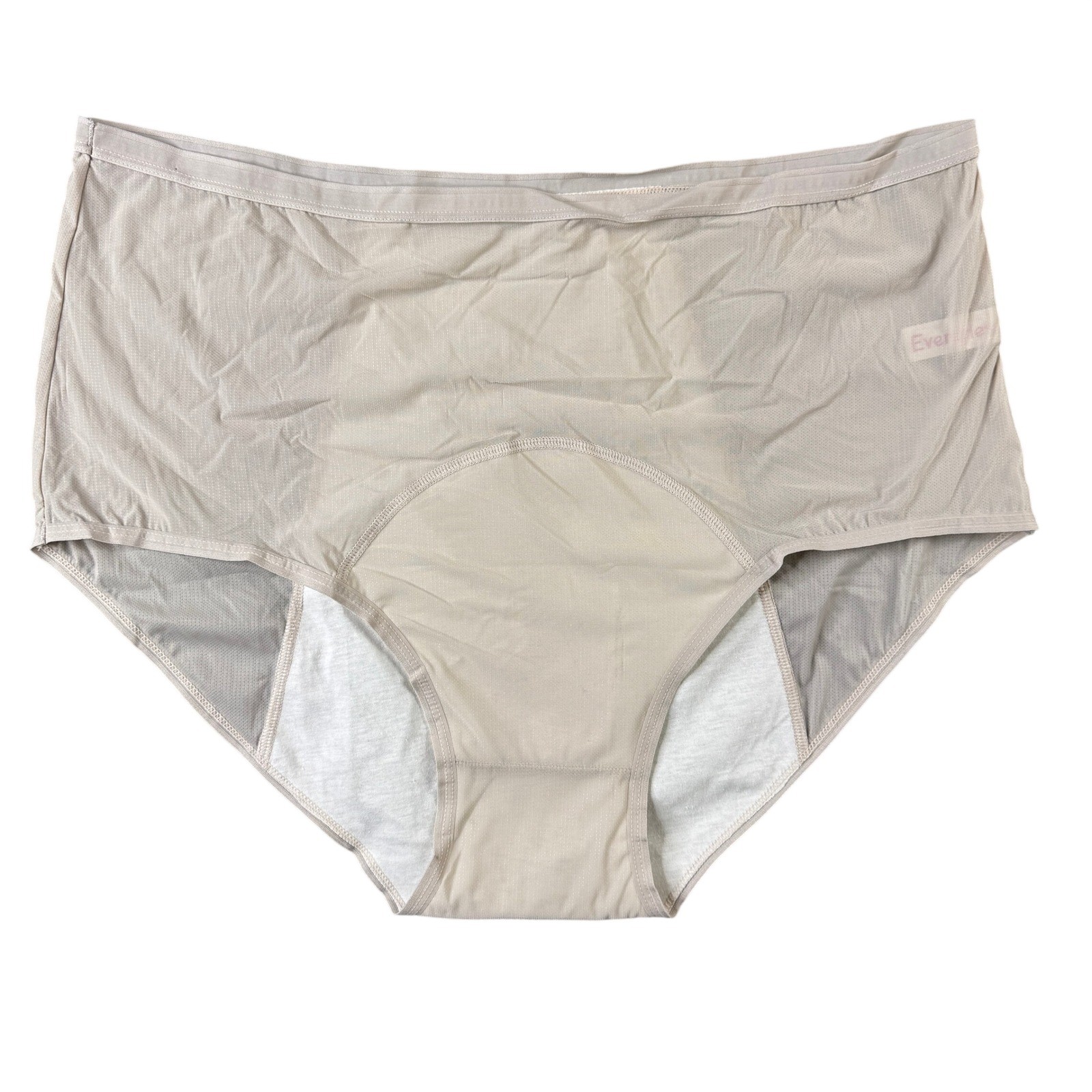 Everdries Leakproof High Waist Period Underwear Beige Plus Size 2XL Mesh Briefs