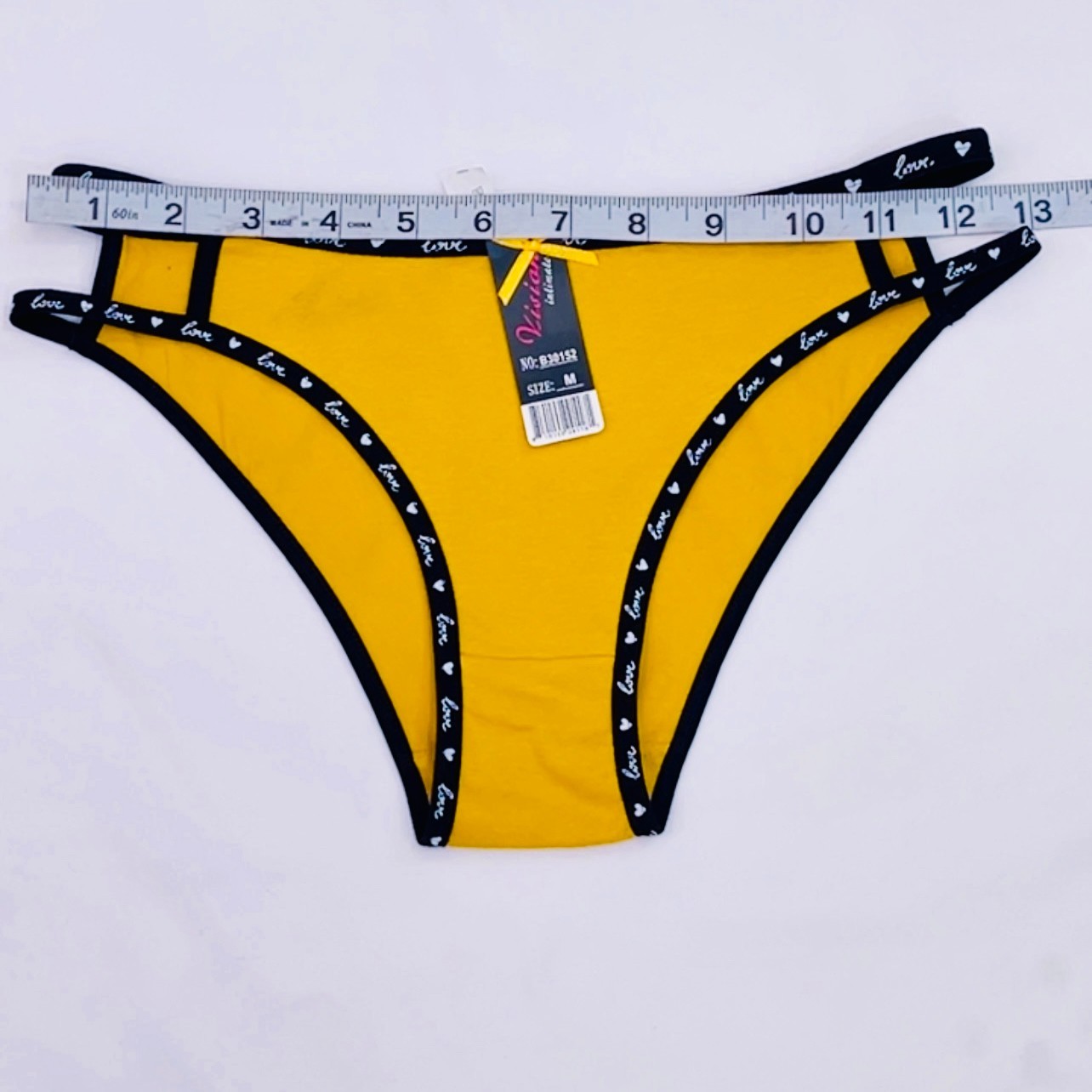 Lot of 6 Women Cotton Love Bikini String Underwear Cheeky High Cut Panties 30152