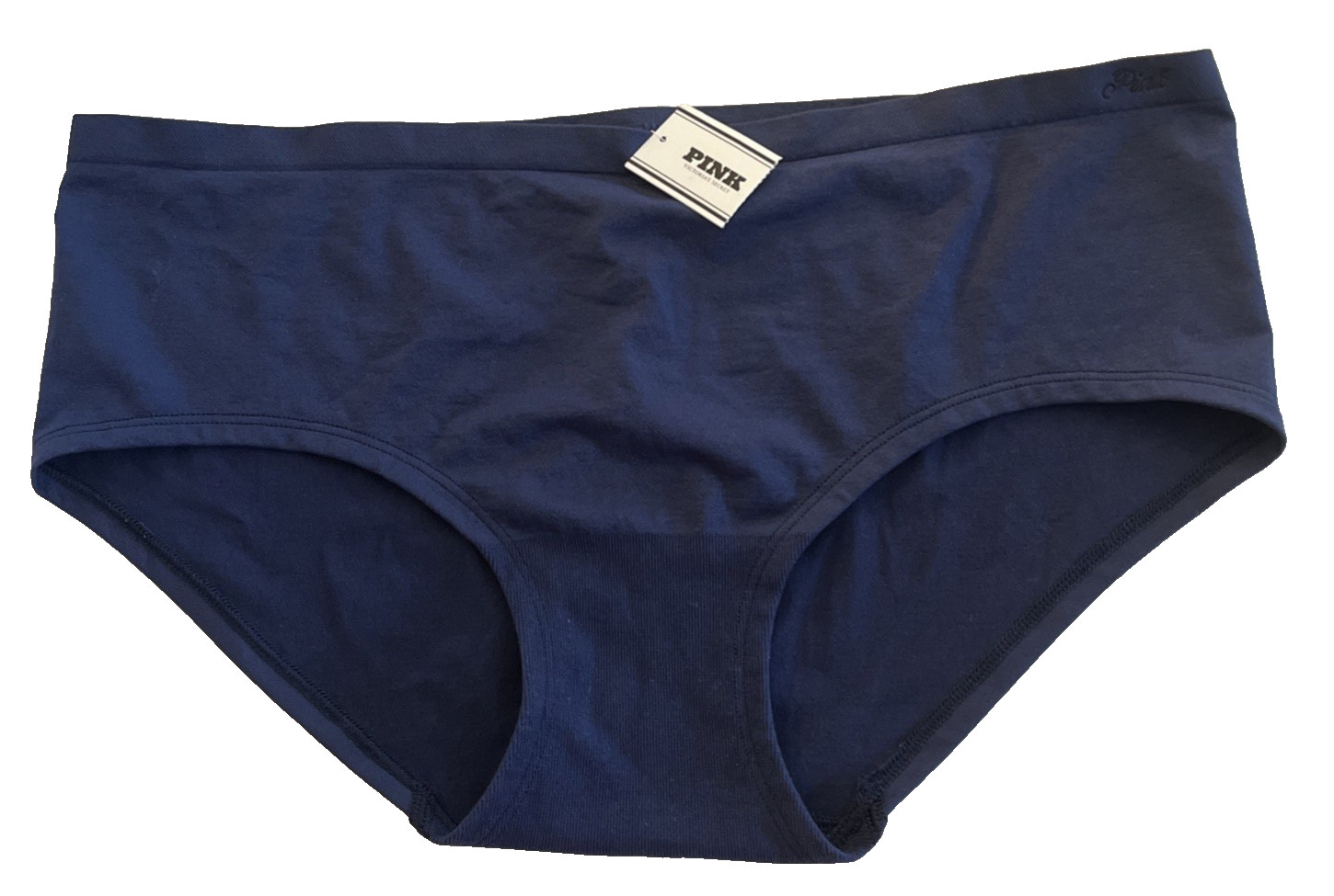 Victorias Secret PINK Seamless Hipster Panties Solid Navy Blue Large NEW