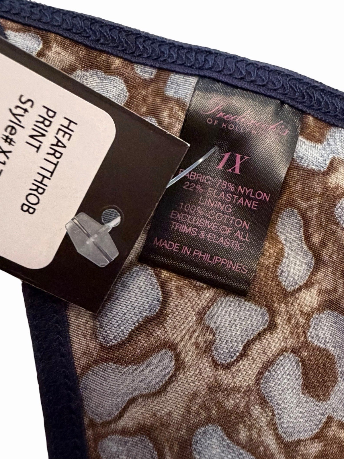 Blue Leopard Smooth Mini G-String Panty Size 1X FREDERICK’S OF HOLLYWOOD New