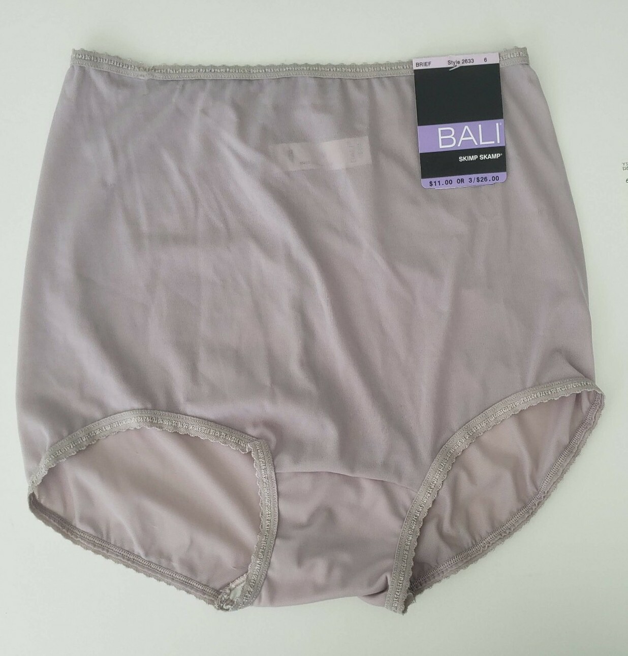 Bali Skimp Skamp Brief Women’s Panties Underwear 2633 Steel Gray Size 6 New
