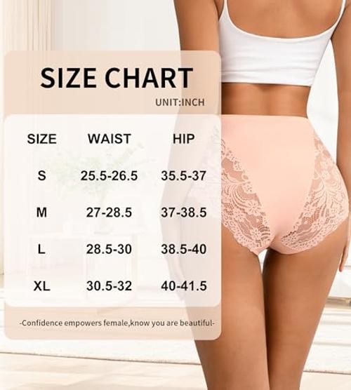 Sexy Lace Underwear for Women – High X-Large 3 Pack, Black,white,skin Color