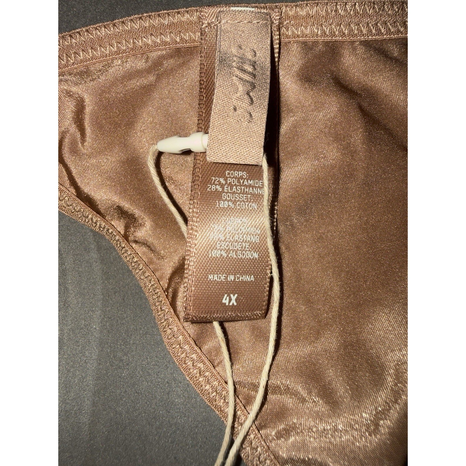 SKIMS Fit Everybody T-String Thong Sz 4X Desert Clay Nude NWT Plus Size Seamless
