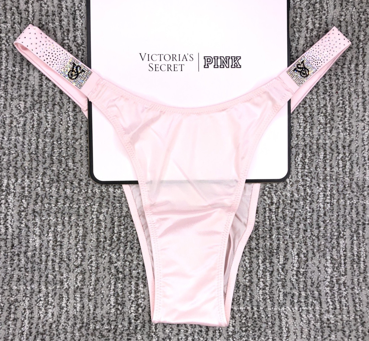 Victoria’s Secret Very Sexy NWT Large Pink Scatter Shine Strap Brazilian Panty