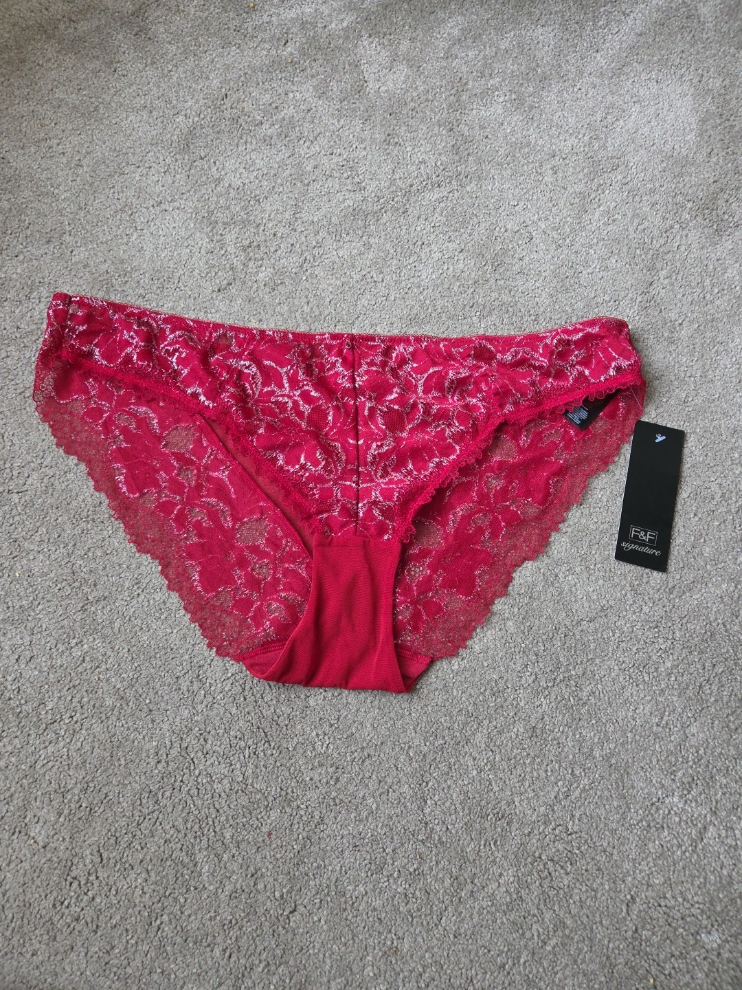 Red & Silver Brazillian Ladies Gorgeous briefs Knickers Uk size 18 Brand New