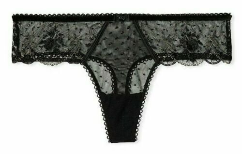 $35 VICTORIAS SECRET VERY SEXY ROSE AND BOWS THONG PANTY FLORAL LACE XS S M L XL