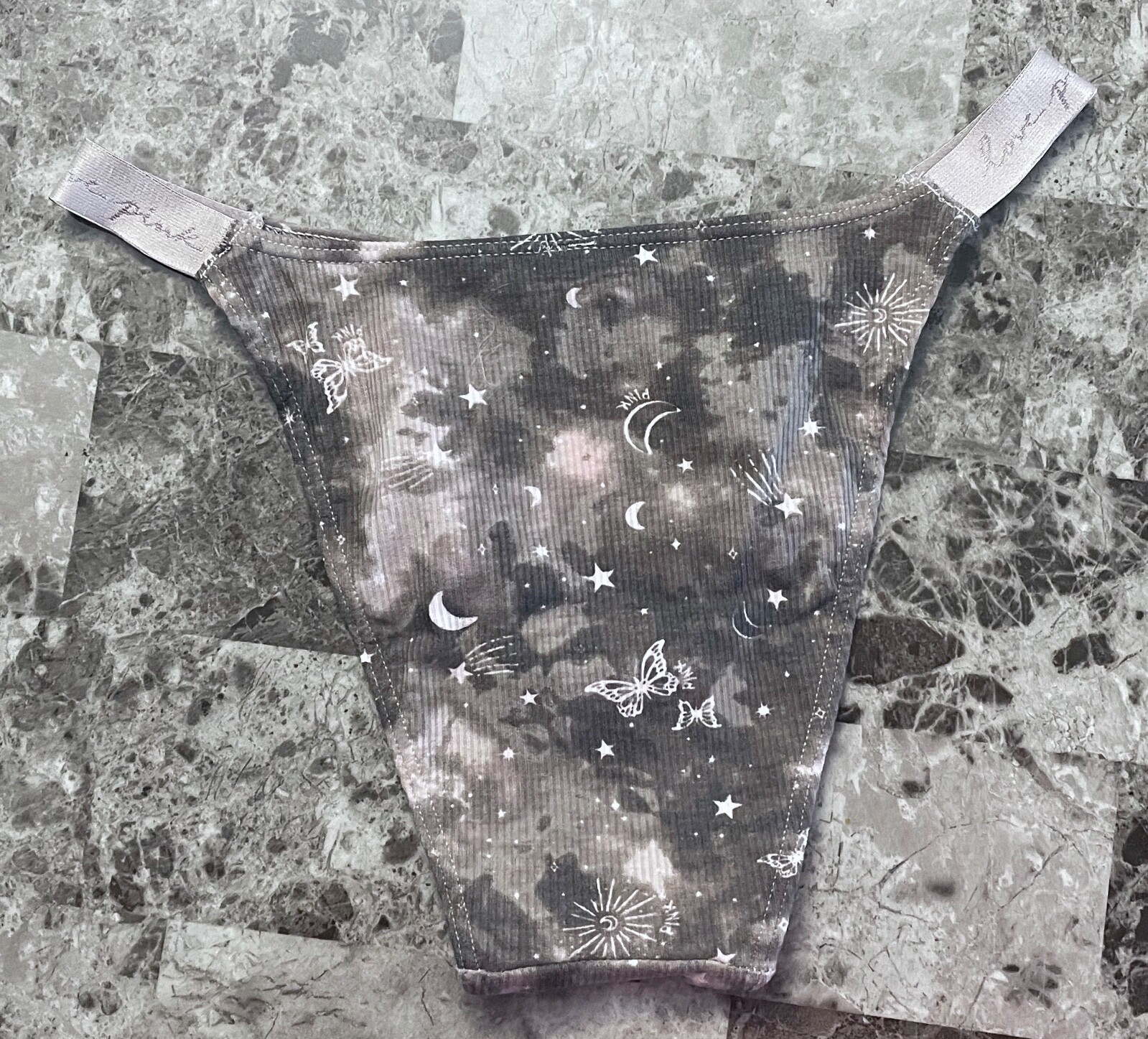 NWT VICTORIA’S SECRET PINK BUTTERFLY STAR RIBBED HIGH LEG STRING BIKINI PANTIES