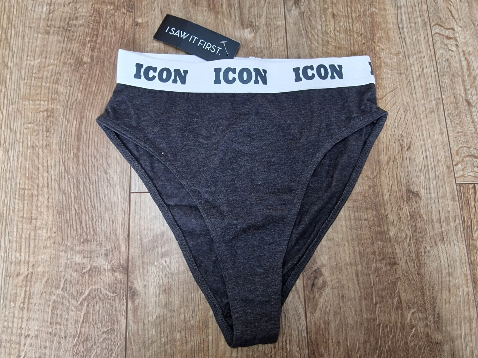 I Saw It First Ladies Charcoal Icon Printed Briefs Size 8 New