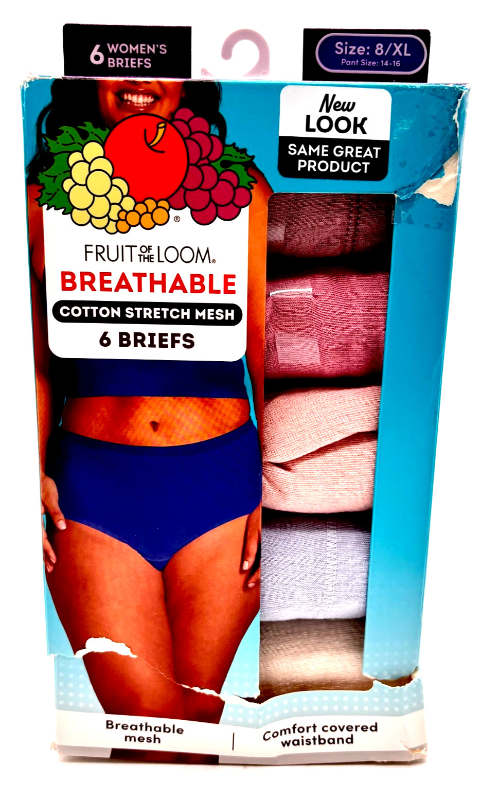Fruit of the Loom Breathable Panties 6-Pack Womens Underwear New