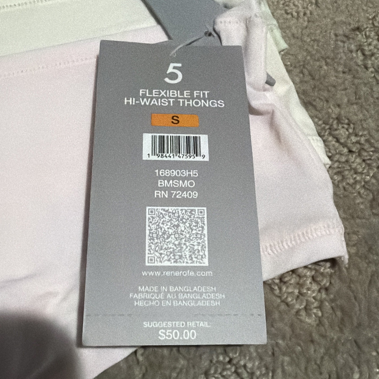 Essentials By Rene Rofe 5pk Flexible Fit Hi-Waist Thongs. Sz. S. NWT!!