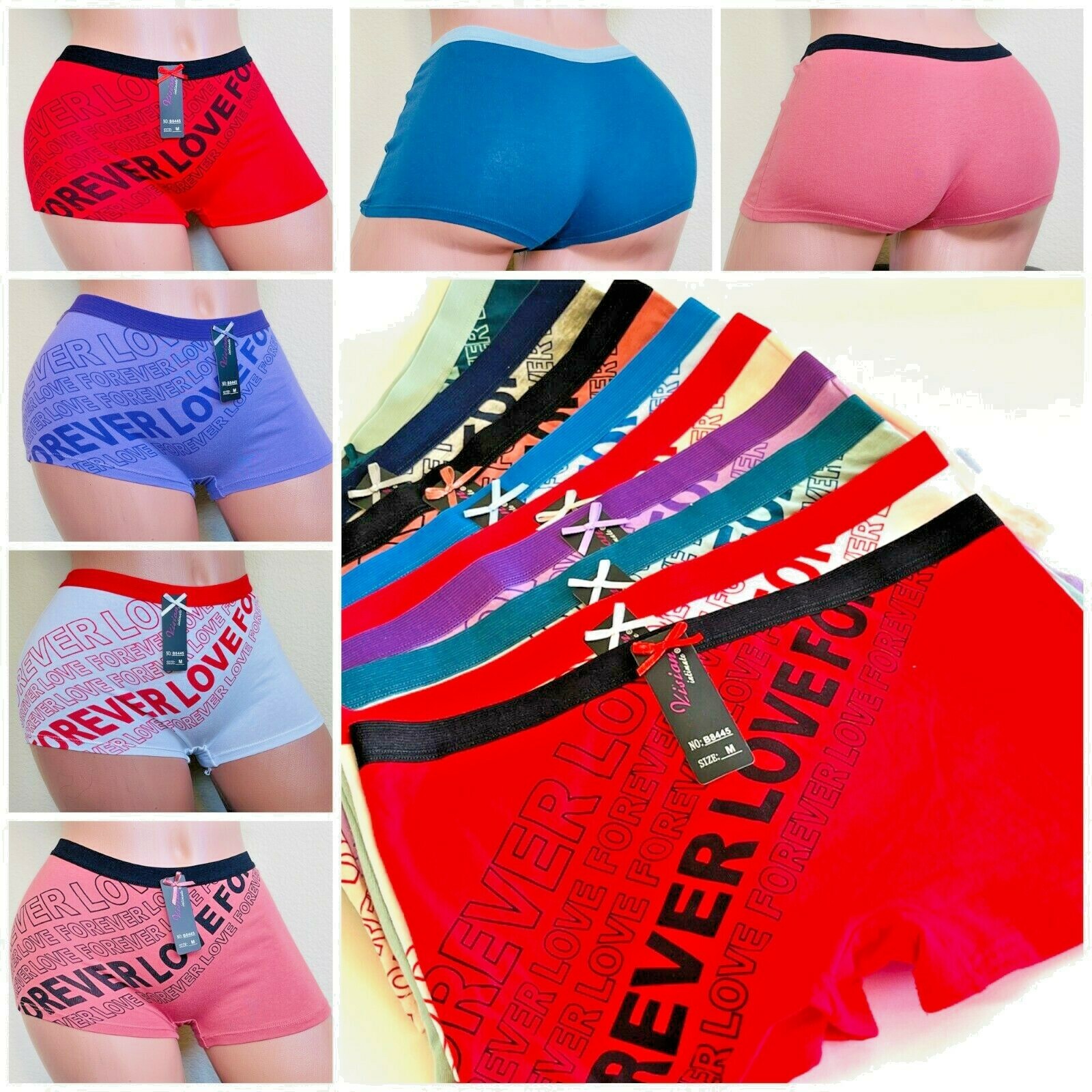 6 OR 12 BOYSHORTS Sports SEXY Panties Undies 95% COTTON ACTIVE WEARS 8445 S-XL