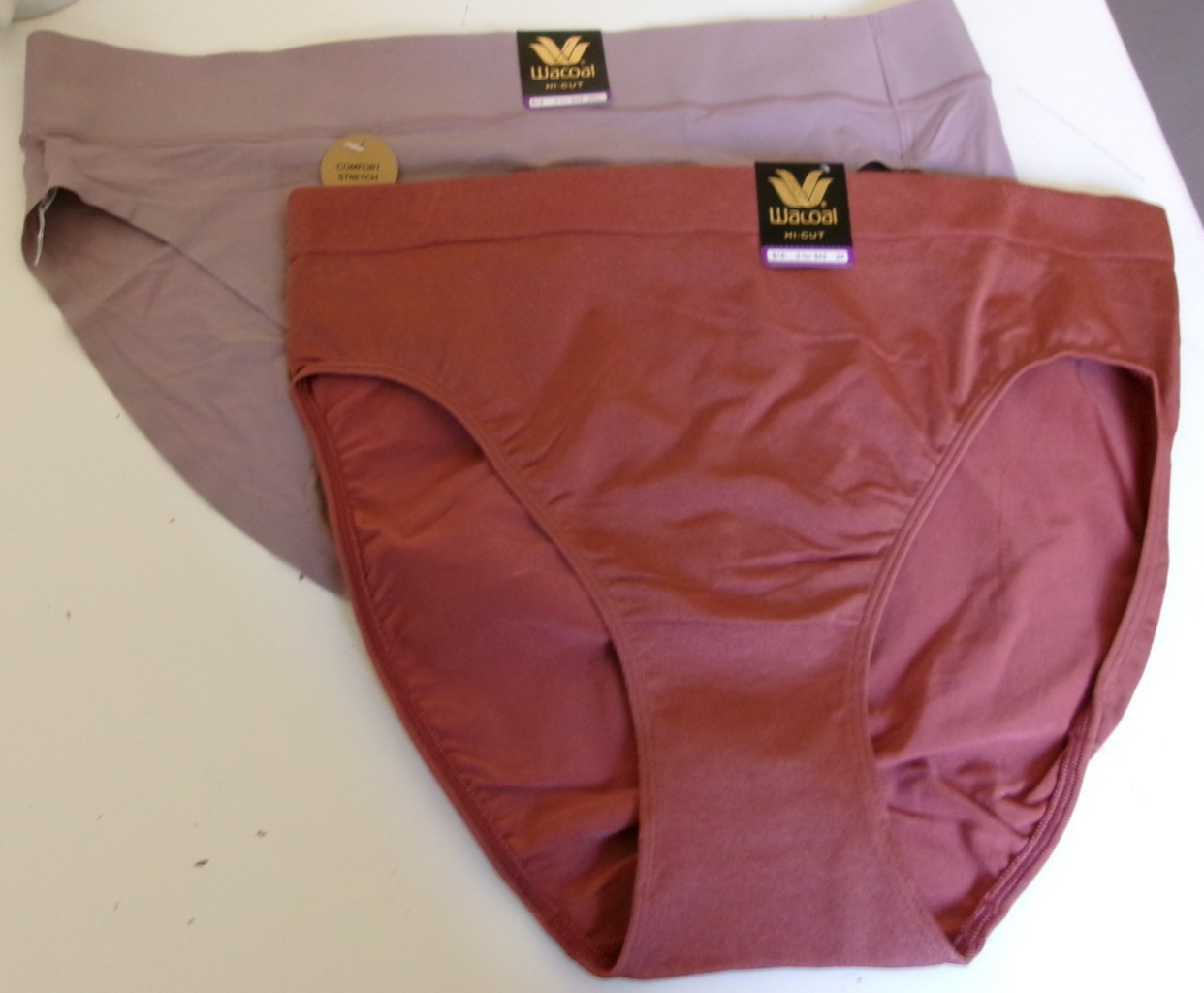 2 Wacoal High cut Brief underwear Size 2XL Style 834175 Brown & 871308 Gray