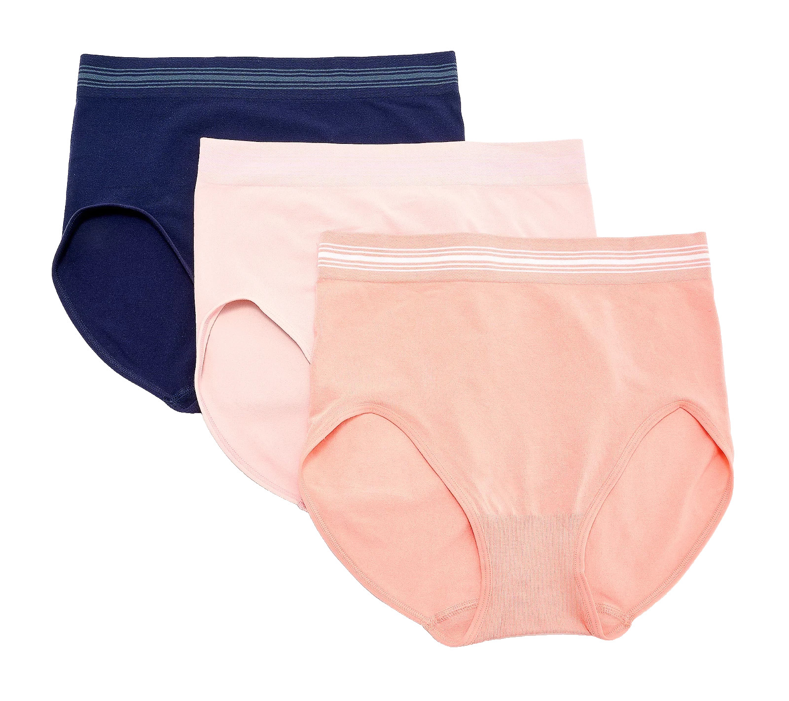 Breezies~Set of 3~Comfort Breeze Seamless Full Briefs~Small~Blush~A631958 13046