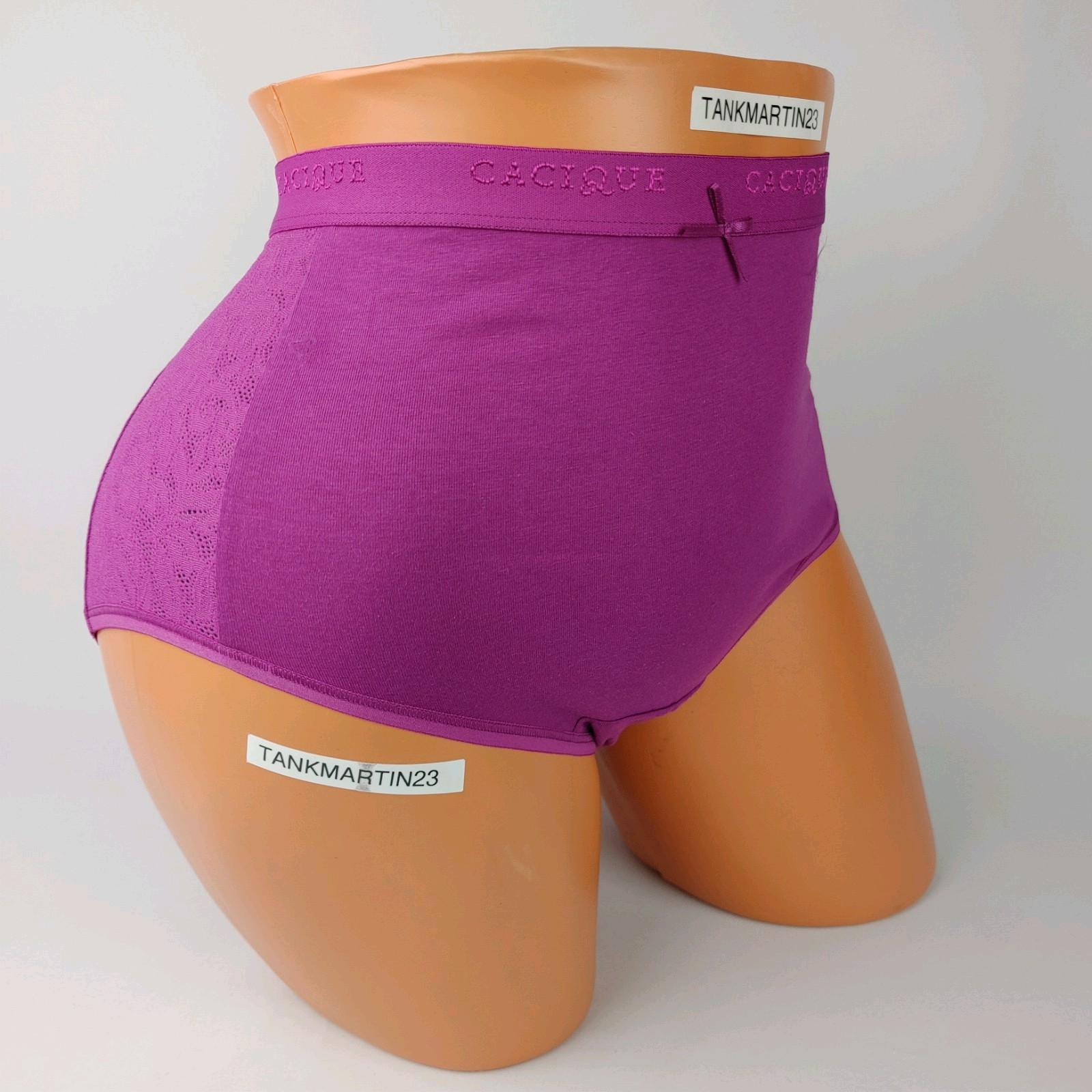 LANE BRYANT CACIQUE PLUS COTTON FULL BRIEF 18/20 PANTY SOLID PINK WITH LACE HIPS