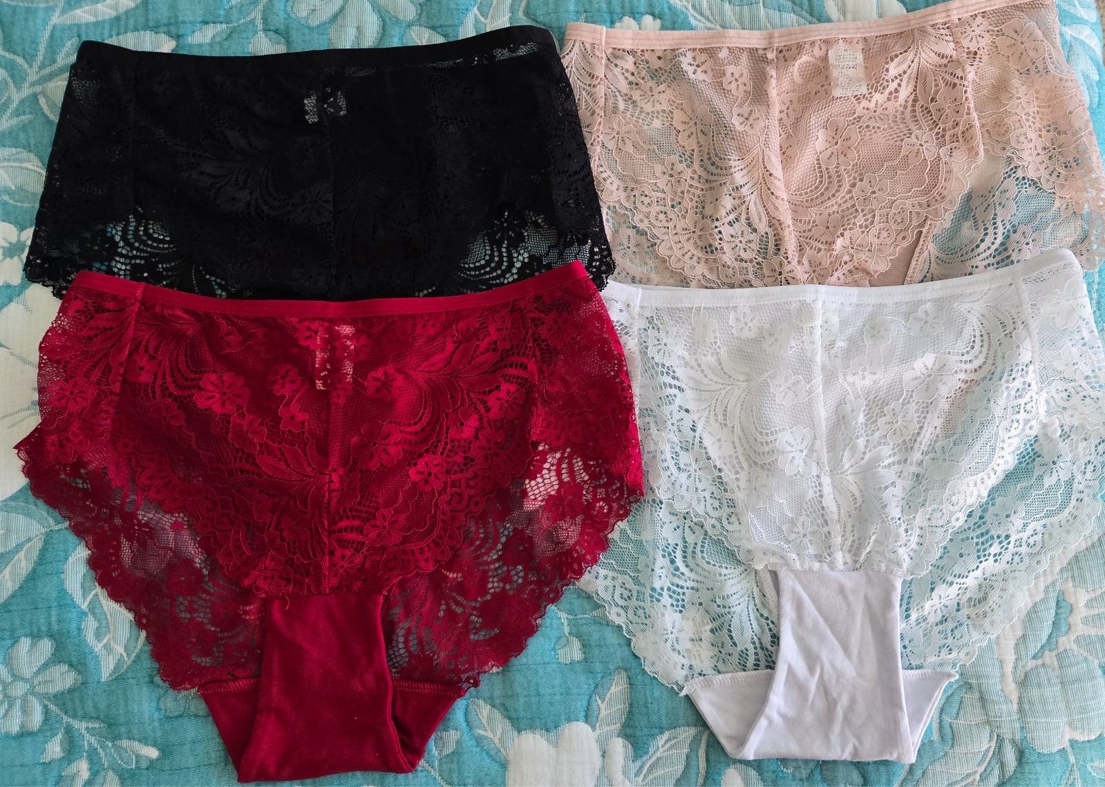 4 Pack Sexy Womens See Through Lace Panties Briefs Underwear Lingerie S