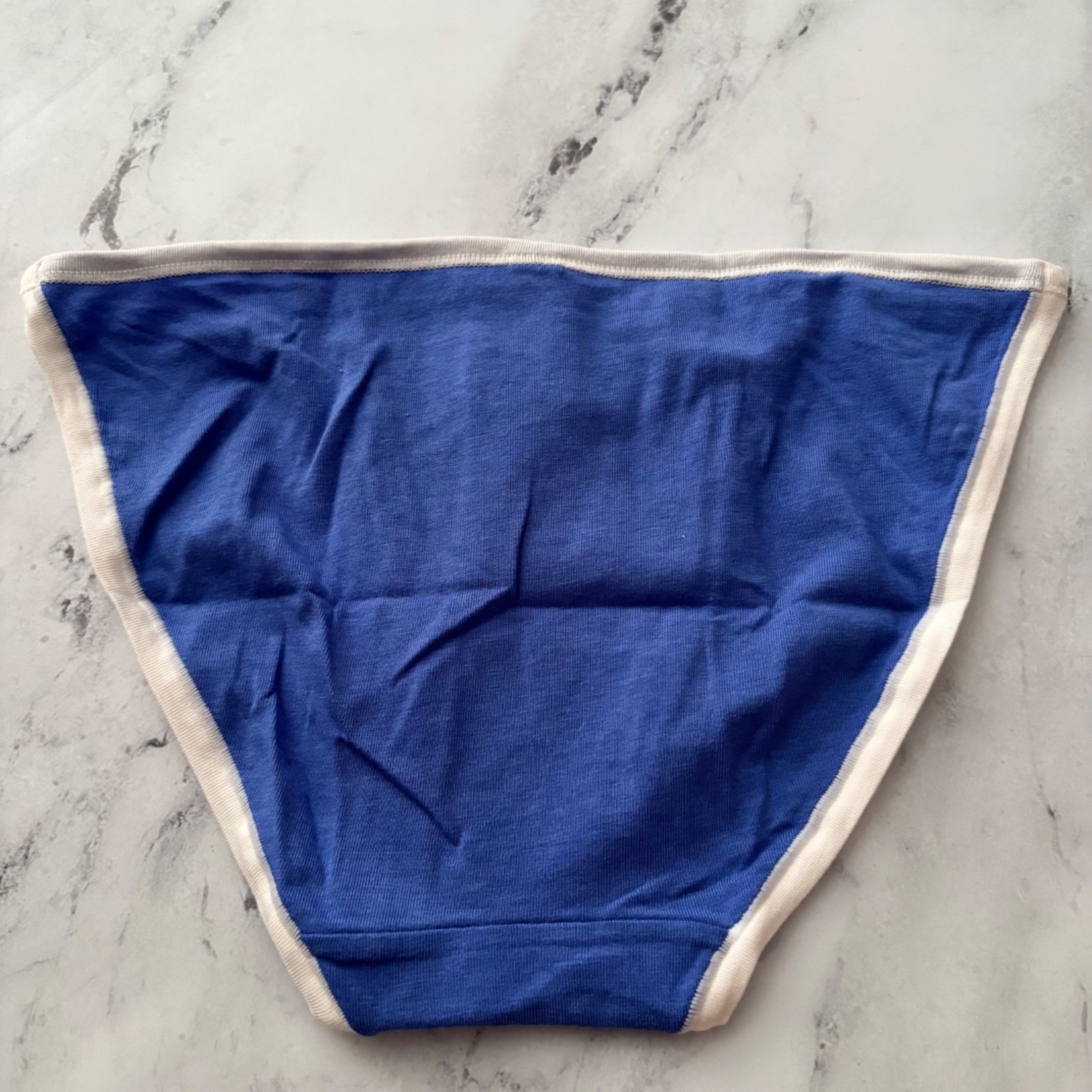 PINK Victoria’s Secret String Bikini Panty Blue w/ Trim Logo M XL 2XL
