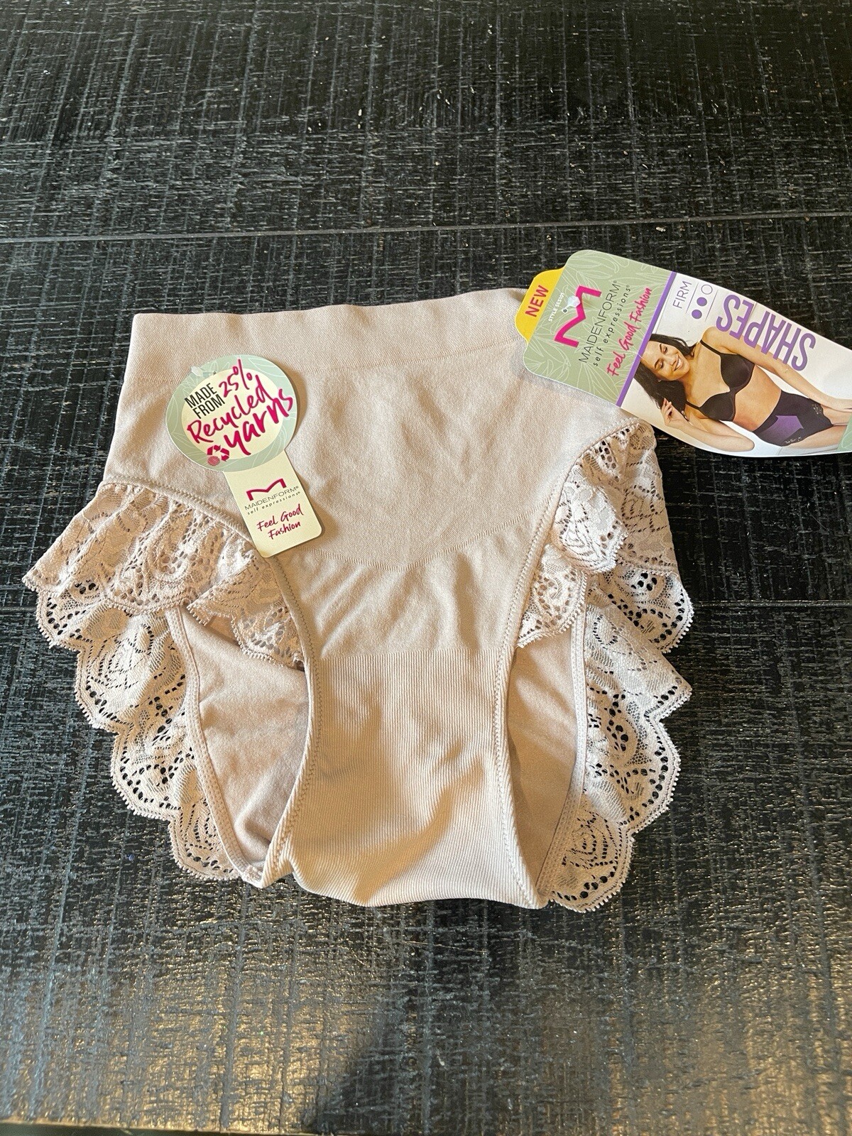 NWT Maidenform Self Expressions Feel Good Lace Firm Shaper Brief Womens Size S