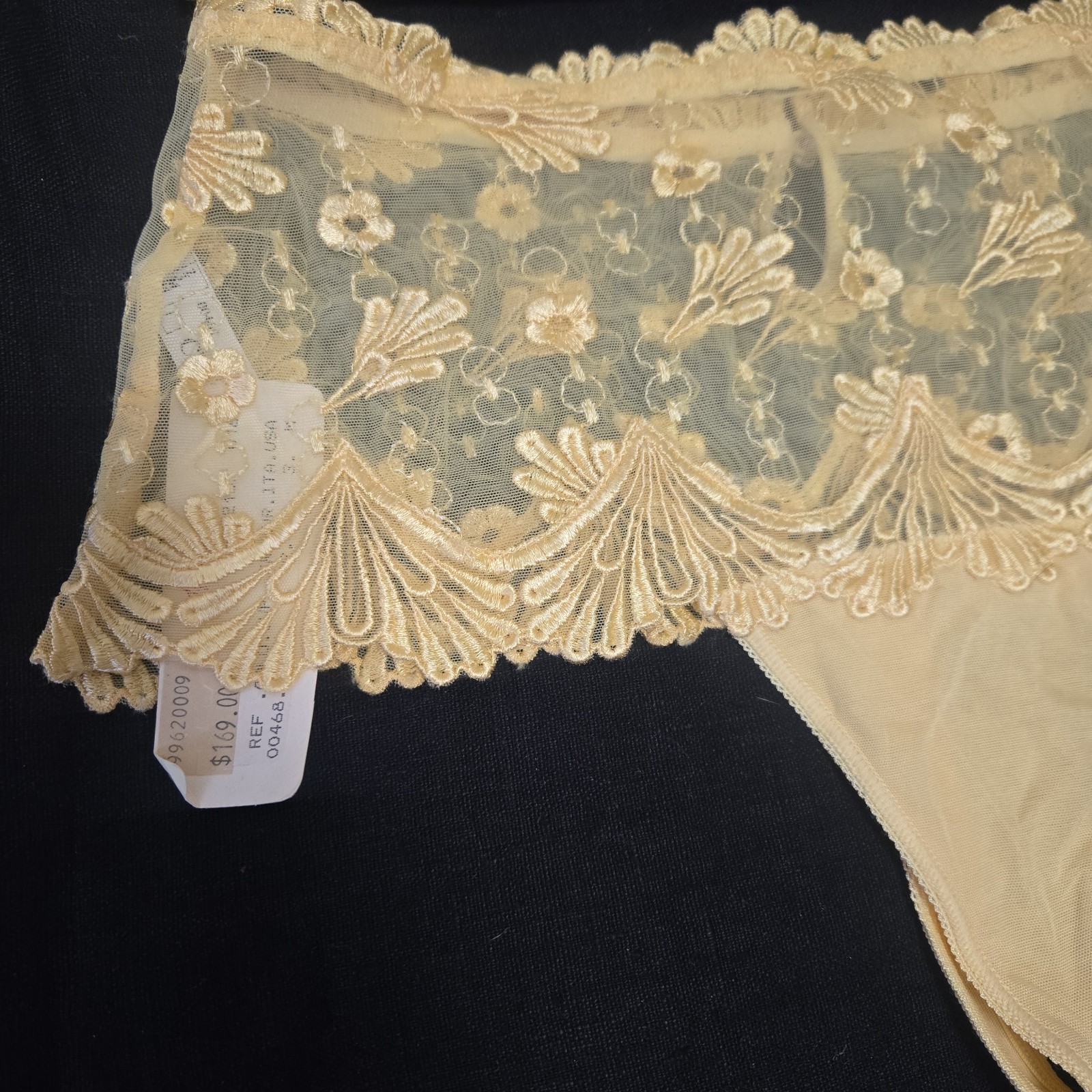 Lise Charmel France Vintage Lace Thong Yellow Panties- Medium