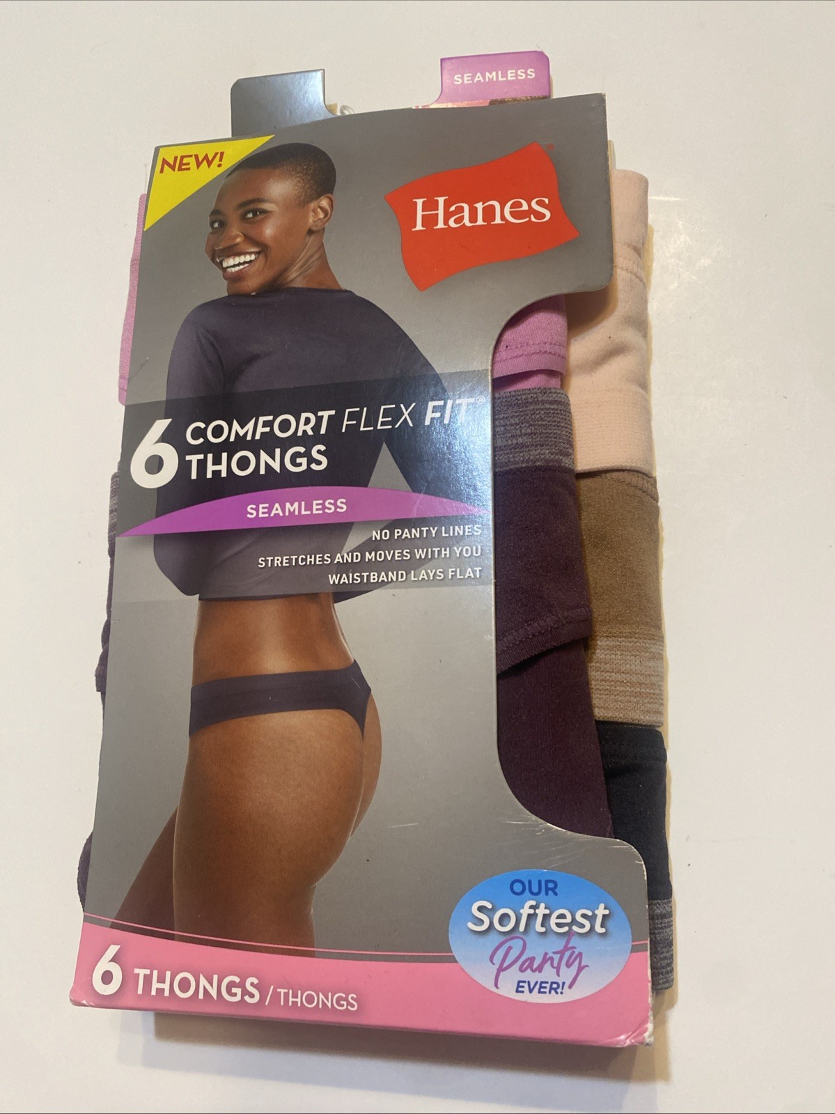 6-pack Hanes Women’s Comfort Flex Fit Seamless Thongs Size Small BRAND NEW