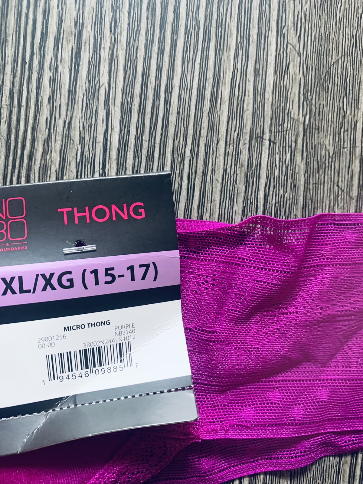 Womens No boundaries purple floral micro thin Thong XL/XG (15-17) NWT