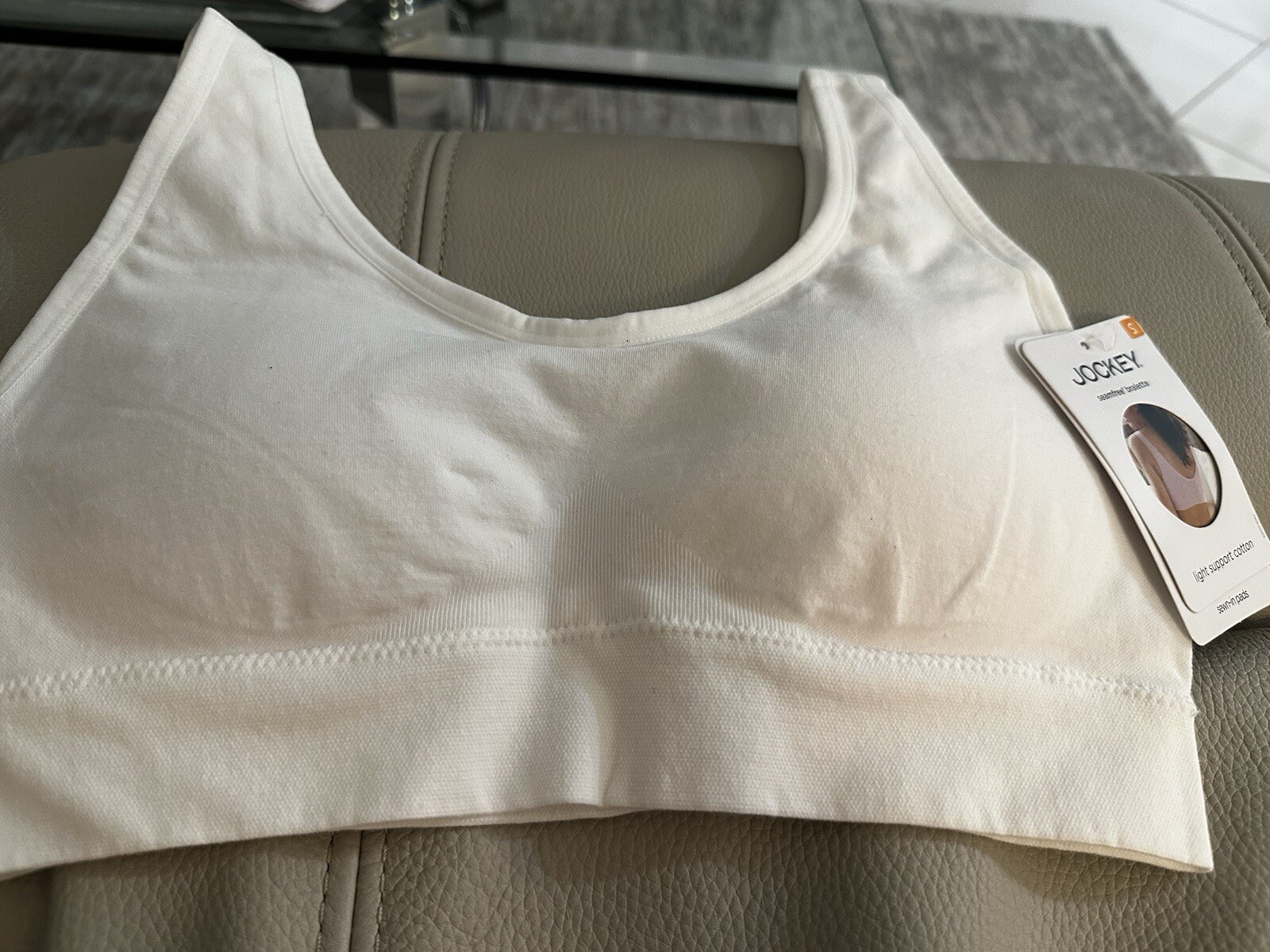 Jockey Seamfree Bralettes – 1 White; 1 Beige – Light Support Cotton