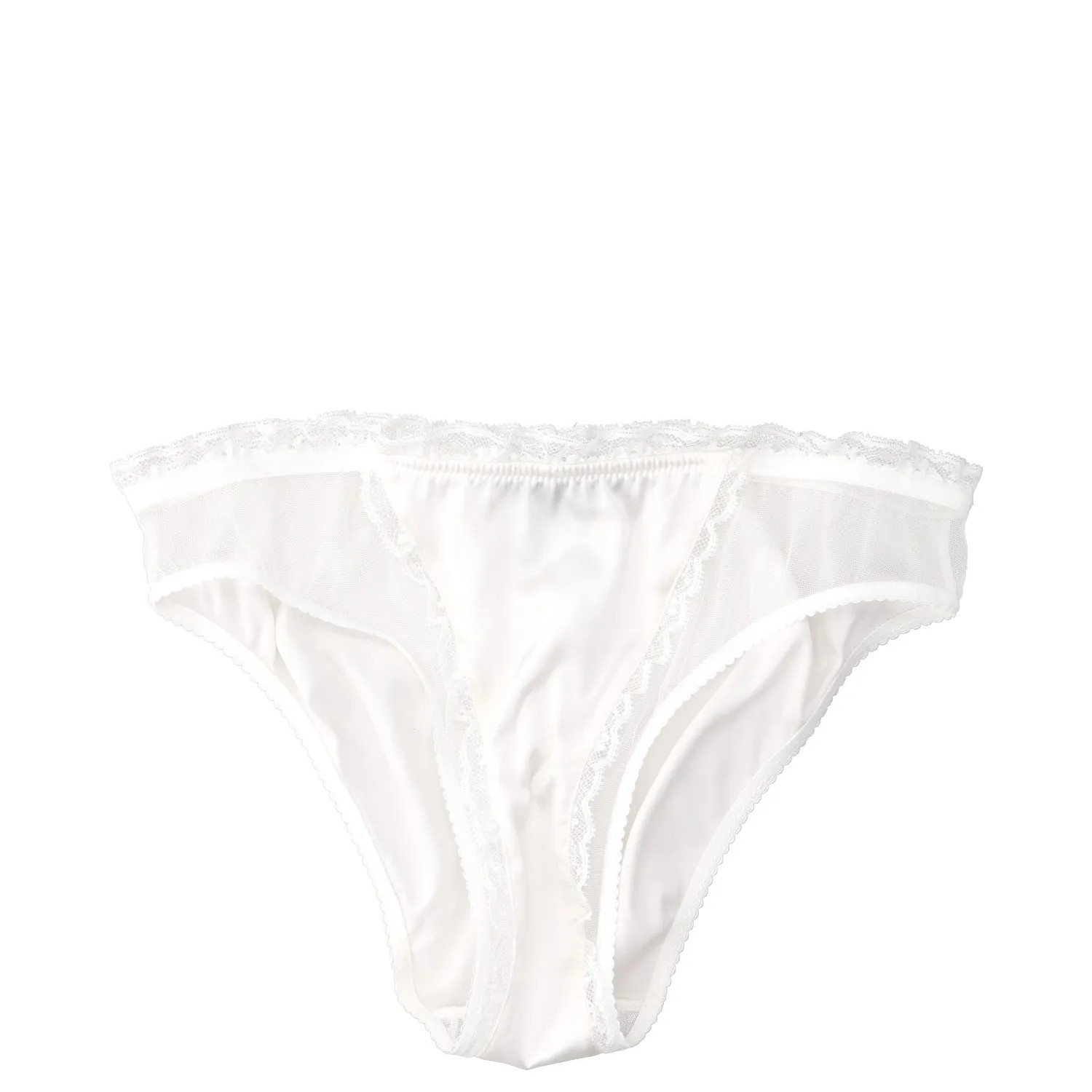 DOLCE & GABBANA Womens Briefs Sheer Panel Lace White Knickers Size S RRP 245