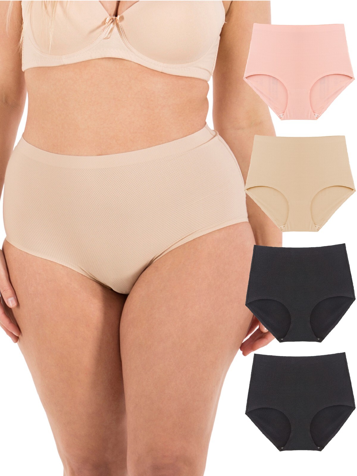 Barbra’s Seamless Laser Cut Breathable Sports Womens Panty Plus Underwear S-4XL