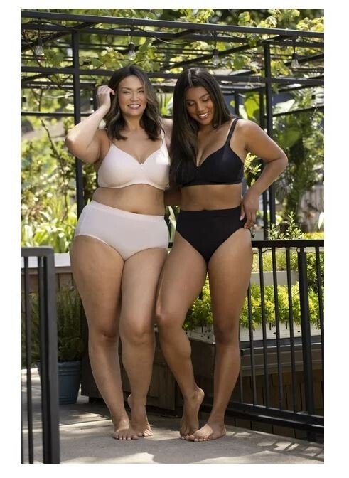 Vanity Fair Black-Black-Beige Microfiber 5XL/12 Radiant 3 PR Brief Panties Soft