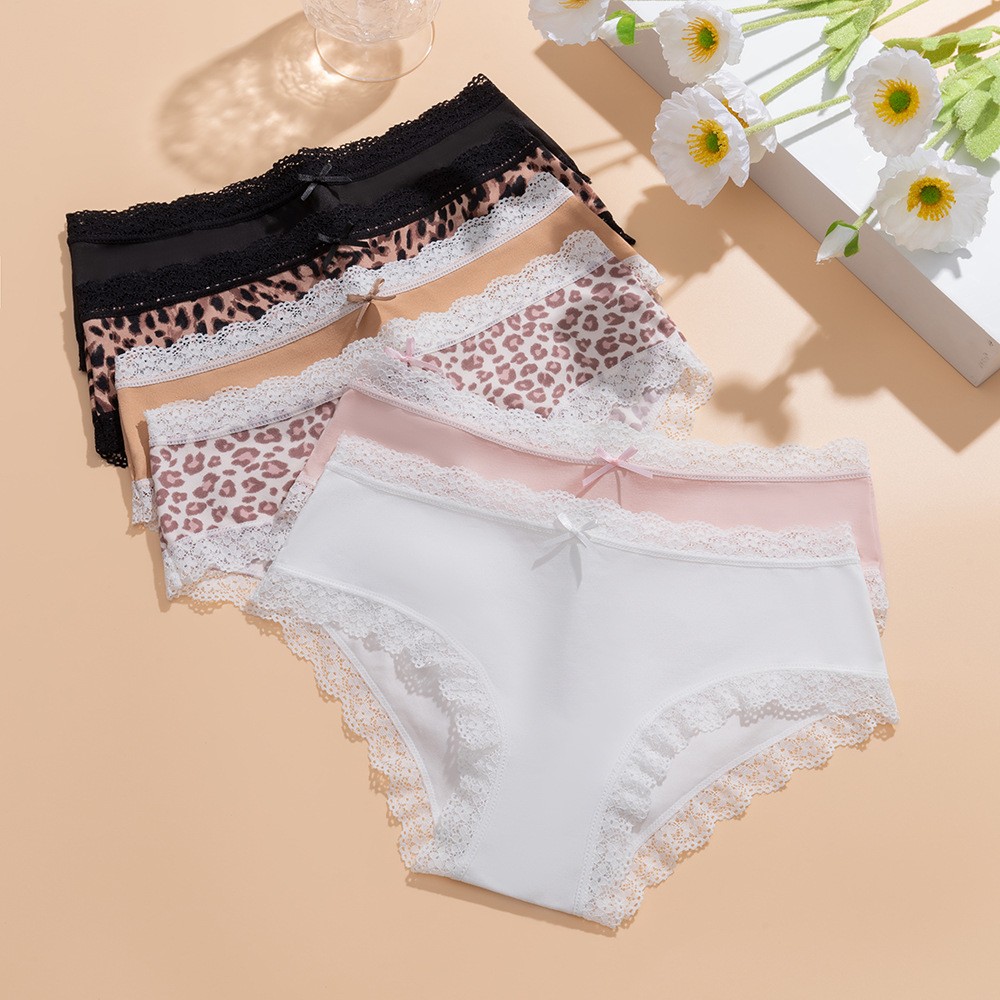 4 Pack Lot Ladies Womens Sexy Panties Briefs French Lace Underwear Lingeries Set